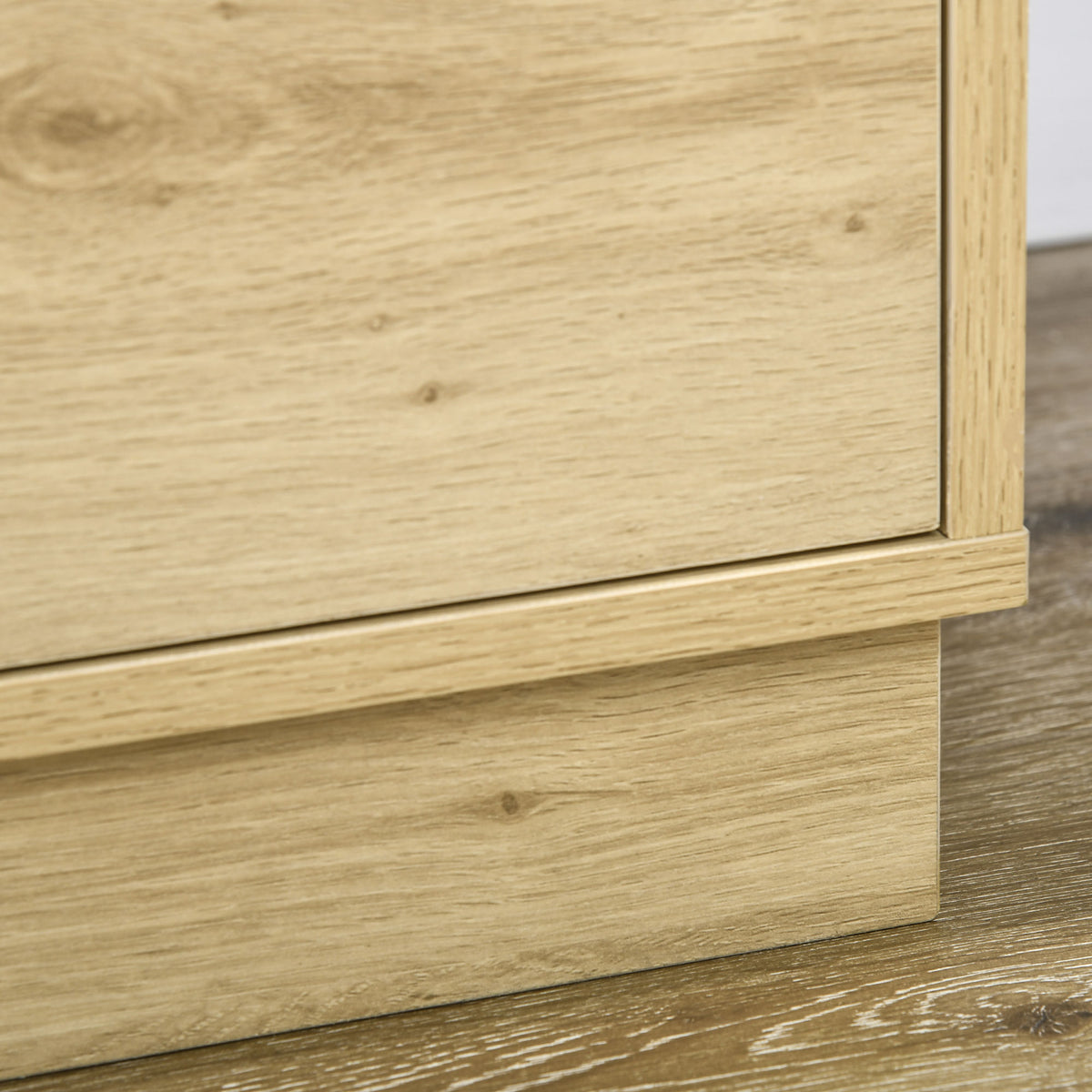 HOMCOM Boho Rattan 4 Drawer Dresser – Bedroom Chest of Drawers with Wood-Effect Finish, Natural