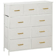 Cream boucle 9 drawer storage unit