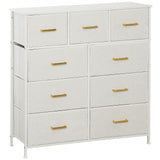Cream boucle 9 drawer storage unit