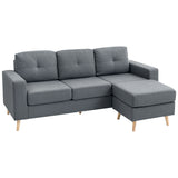 HOMCOM dark grey L-shaped sofa