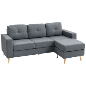 HOMCOM dark grey L-shaped sofa