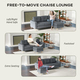 HOMCOM L-Shaped Sofa tufted back cushion detail