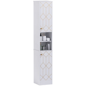 HOMCOM slim white bathroom cabinet
