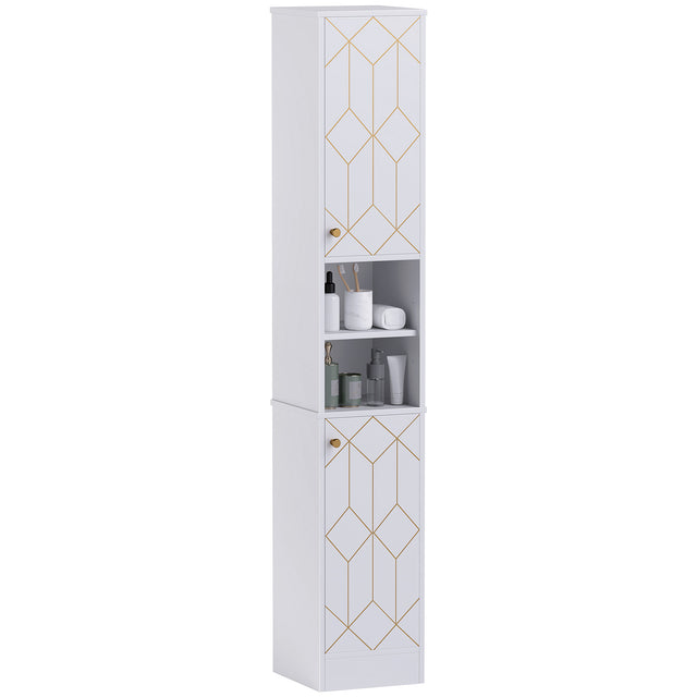 HOMCOM slim white bathroom cabinet