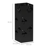 HOMCOM Decorative Umbrella Stand with Removable Drip Tray & 4 Hooks – Hallway Storage, Black
