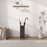 HOMCOM Decorative Umbrella Stand with Removable Drip Tray & 4 Hooks – Hallway Storage, Black