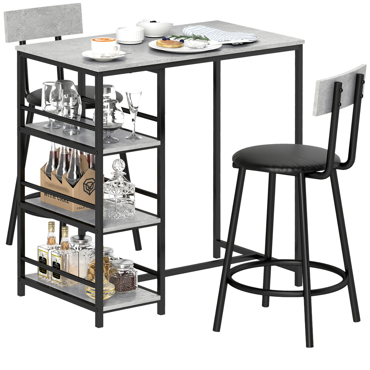 Light grey 3 piece dining set