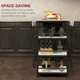 HOMCOM 3 Piece Space-Saving Dining Table and Chairs Set with Padded Seats – Compact Dining for Two, Light Grey