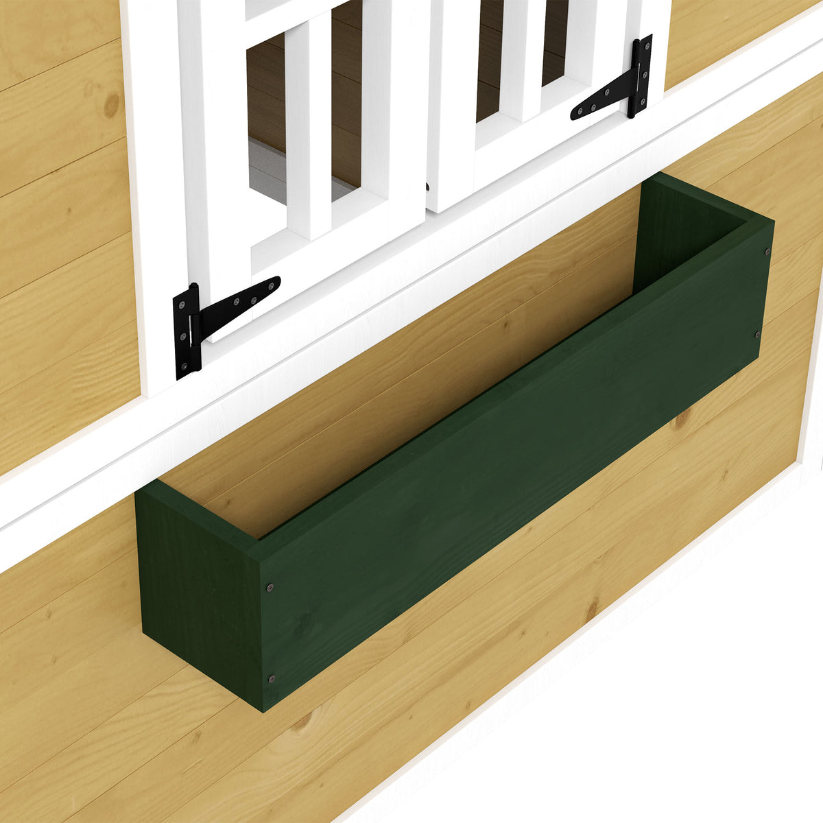 Outsunny Wooden Playhouse with Doors & Plant Pots for Kids – Fir Wood Garden Playhouse, Beige