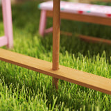 AIYAPLAY Kids Picnic Table and Bench Set with Foldable Umbrella & Storage Boxes – Wooden Garden Furniture, Pink