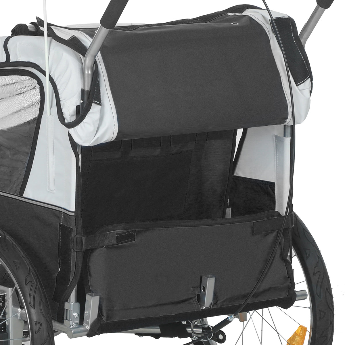 HOMCOM 2 Seat Bike Trailer with 5 Point Harness, Steel Frame & Canopy – Foldable Child Trailer, Black