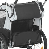 HOMCOM 2 Seat Bike Trailer with 5 Point Harness, Steel Frame & Canopy – Foldable Child Trailer, Black