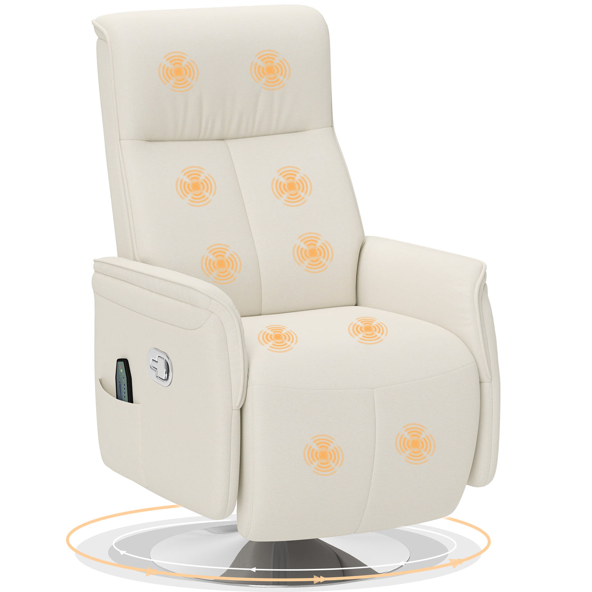 HOMCOM cream massage recliner chair