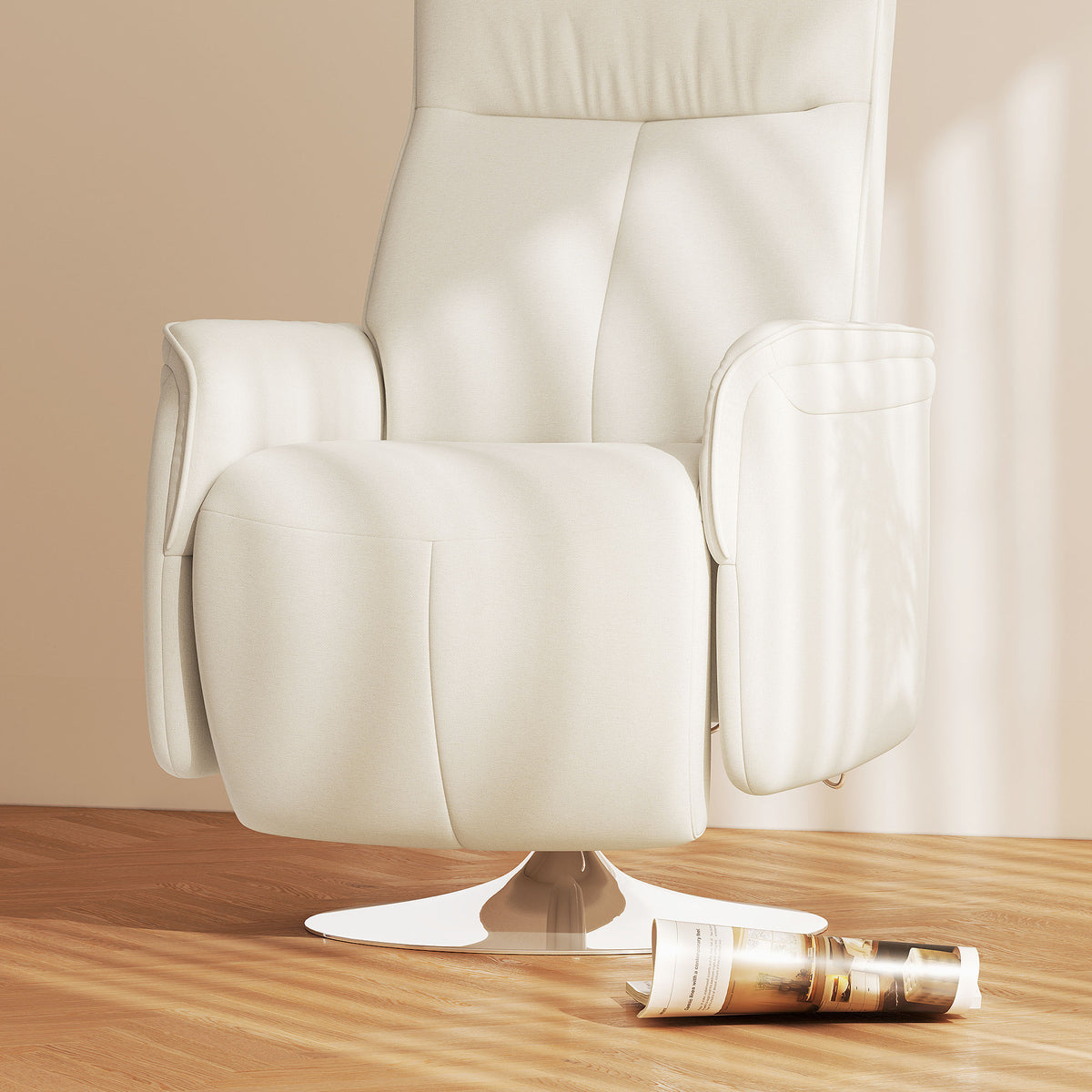 HOMCOM Massage Reclining Chair with 10 Massage Points & Pulse, Press and Wave Modes – Cream White