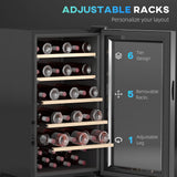 HOMCOM 41 Bottle Freestanding Wine Cooler Fridge with Touch Control – Glass Door Drinks Cabinet