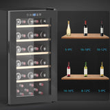 HOMCOM 41 Bottle Freestanding Wine Cooler Fridge with Touch Control – Glass Door Drinks Cabinet