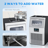 HOMCOM Commercial Ice Maker with 4kg Ice Storage, Water Shortage & Ice-Full Alerts – Home & Bar Use