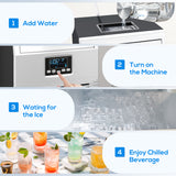 HOMCOM Commercial Ice Maker with 4kg Ice Storage, Water Shortage & Ice-Full Alerts – Home & Bar Use