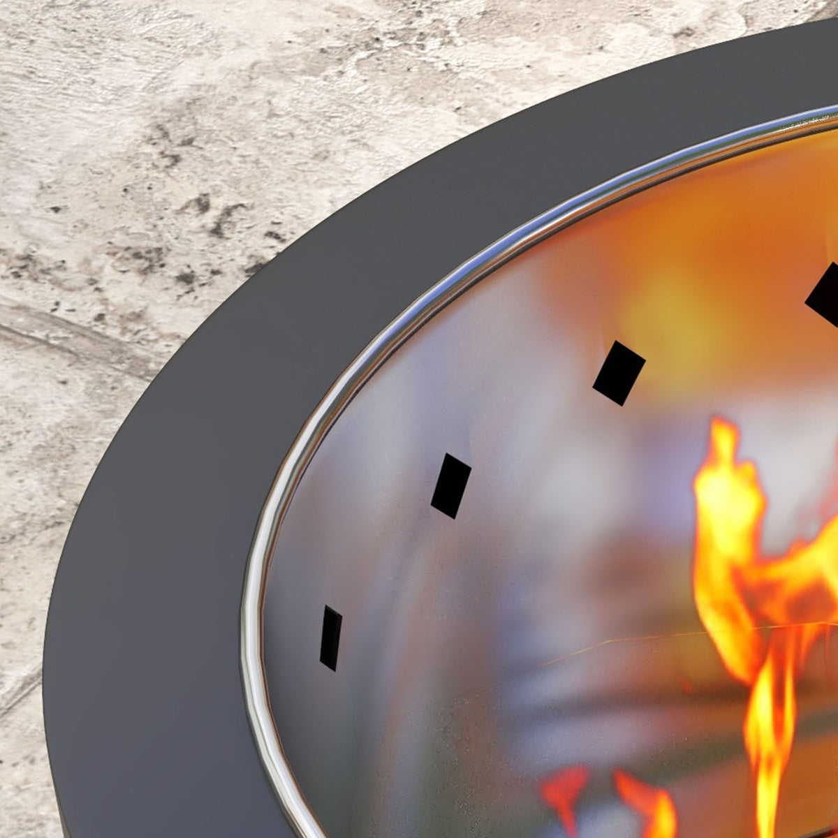 Outsunny Outdoor Fire Pit with Secondary Combustion System and Poker – Smokeless Garden Fire Bowl, Black