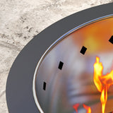 Outsunny Outdoor Fire Pit with Secondary Combustion System and Poker – Smokeless Garden Fire Bowl, Black