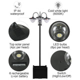 Outsunny 3-Head Solar Lamp Post with Planter Base – Black