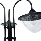 Outsunny 3-Head Solar Lamp Post with Planter Base – Black