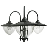 Outsunny 3-Head Solar Lamp Post with Planter Base – Black