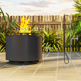 Outsunny 48.5cm Smokeless Wood Burning Fire Pit with Poker, Powder-Coated Metal Fire Bowl – Dark Grey