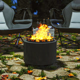 Outsunny 48.5cm Smokeless Wood Burning Fire Pit with Poker, Powder-Coated Metal Fire Bowl – Dark Grey