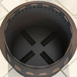 Outsunny 48.5cm Smokeless Wood Burning Fire Pit with Poker, Powder-Coated Metal Fire Bowl – Dark Grey