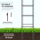 Outsunny Metal Garden Arch for Climbing Plants with Ground Stakes – Arbor for Weddings and Events, Black