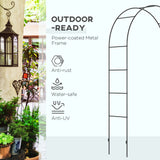 Outsunny Metal Garden Arch for Climbing Plants with Ground Stakes – Arbor for Weddings and Events, Black