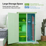 Outsunny Fir Wood Garden Shed with 2 Shelves & Lockable Doors – Tool Storage, 75 x 56 x 115cm, Green