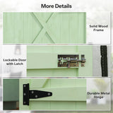 Outsunny Fir Wood Garden Shed with 2 Shelves & Lockable Doors – Tool Storage, 75 x 56 x 115cm, Green