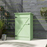 Outsunny Fir Wood Garden Shed with 2 Shelves & Lockable Doors – Tool Storage, 75 x 56 x 115cm, Green