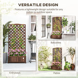 Outsunny Wooden Planter Box with Trellis – Fir Raised Garden Bed for Climbing Plants, 76 x 36 x 170cm
