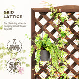Outsunny Wooden Planter Box with Trellis – Fir Raised Garden Bed for Climbing Plants, 76 x 36 x 170cm