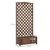 Outsunny Wooden Planter Box with Trellis – Fir Raised Garden Bed for Climbing Plants, 76 x 36 x 170cm