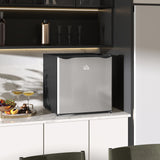 HOMCOM 46L Countertop Mini Fridge with Chiller Box & Reversible Door – Bedroom, Office, Silver
