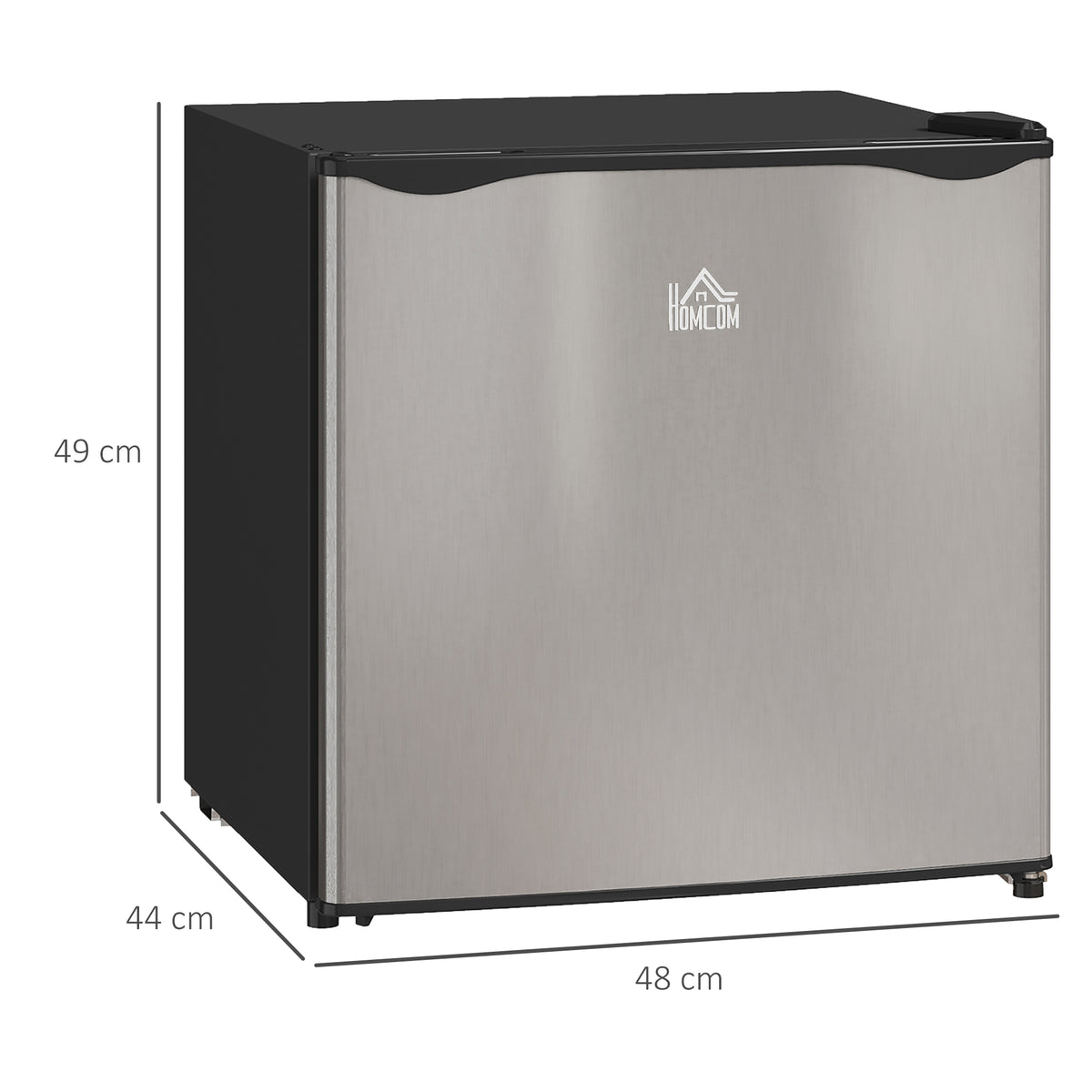 HOMCOM 46L Countertop Mini Fridge with Chiller Box & Reversible Door – Bedroom, Office, Silver