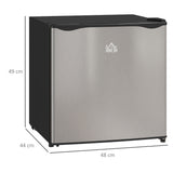 HOMCOM 46L Countertop Mini Fridge with Chiller Box & Reversible Door – Bedroom, Office, Silver