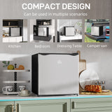 HOMCOM 46L Countertop Mini Fridge with Chiller Box & Reversible Door – Bedroom, Office, Silver