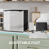 HOMCOM 46L Countertop Mini Fridge with Chiller Box & Reversible Door – Bedroom, Office, Silver