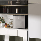 HOMCOM 46L Countertop Mini Fridge with Chiller Box & Reversible Door – Bedroom, Office, Silver