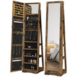 HOMCOM swivel jewellery cabinet with mirror