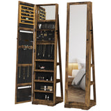 HOMCOM swivel jewellery cabinet with mirror