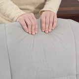 HOMCOM Swivel Recliner Chair with Footstool & Wooden Base – Scandi Linen-Look Armchair, Light Grey