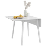 White extendable drop leaf kitchen table