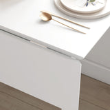 HOMCOM Extendable Drop Leaf Kitchen Table for 2–4 with Pine Wood Frame – Space-Saving Dining Table, White