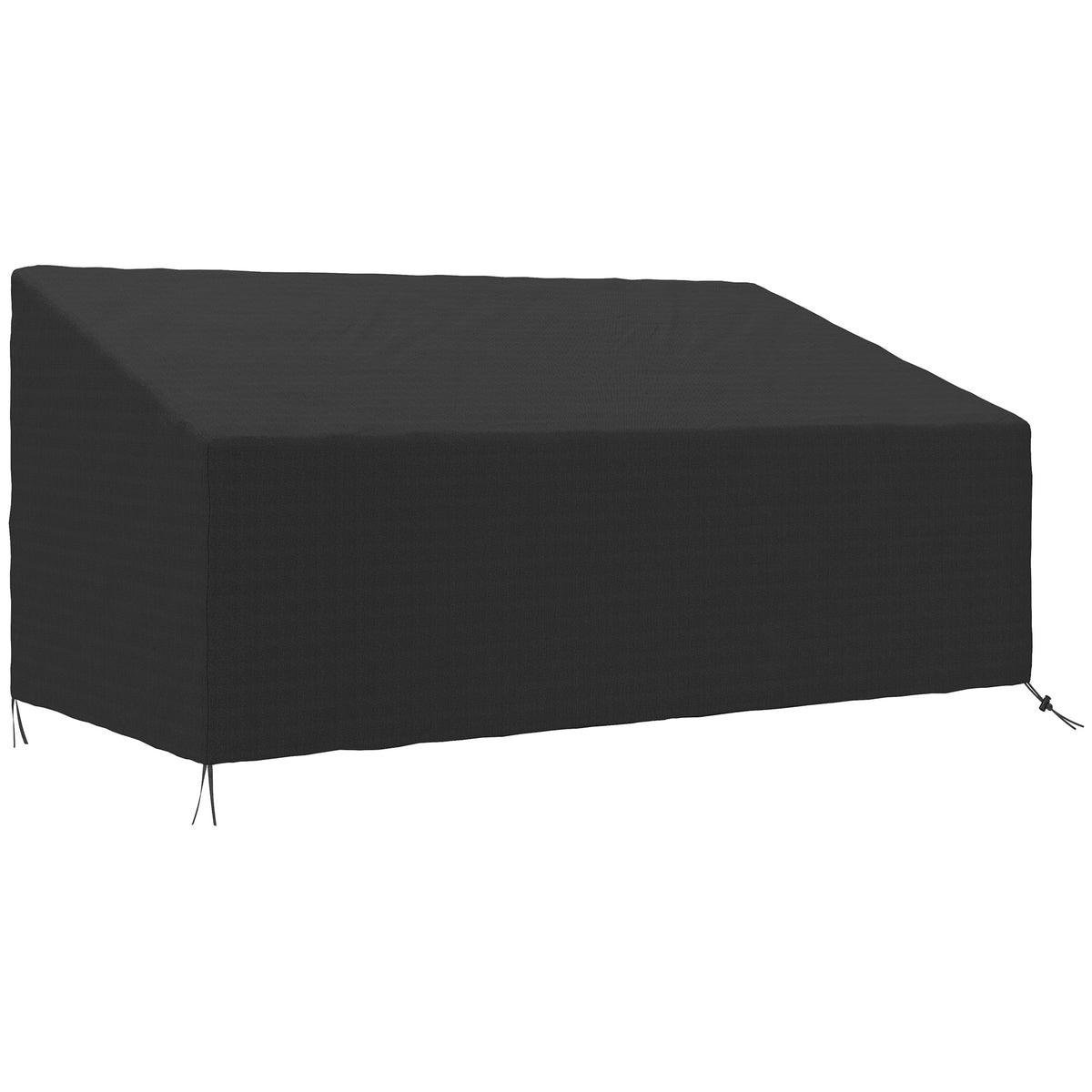 Outsunny 3 Seater Garden Sofa Cover – Waterproof 600D Oxford Fabric Rain Protector with Fixing Straps, Black